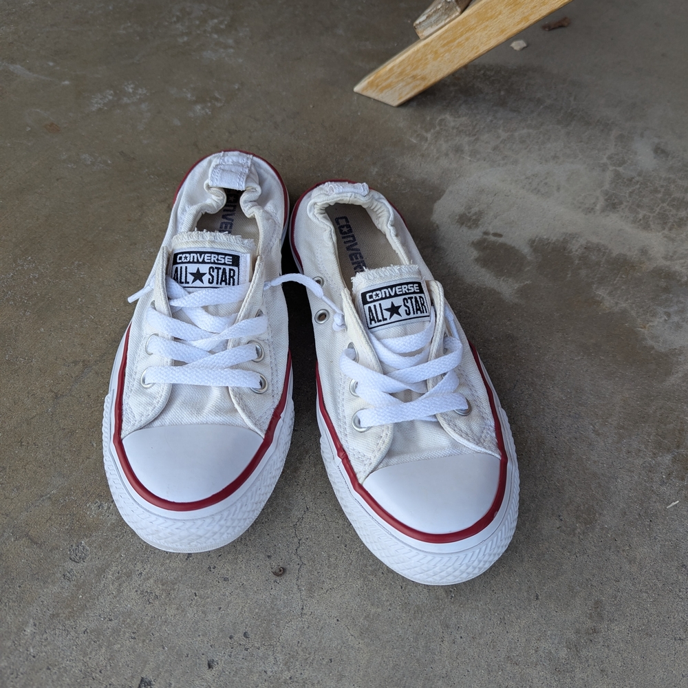 Converse Kids White and Red Sneakers